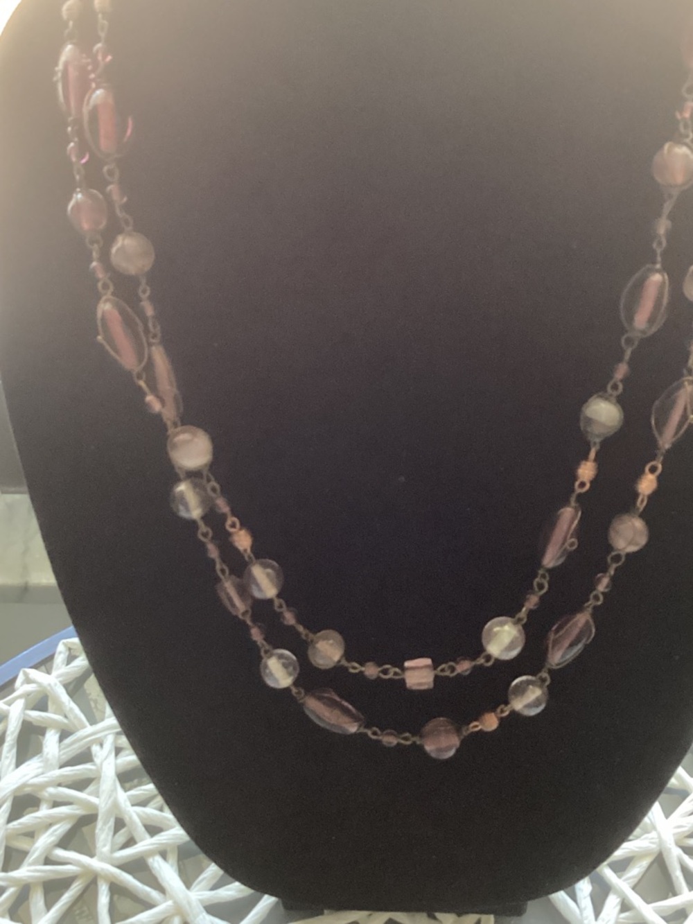 Elegant Pink Bead Multi-Strand Necklace